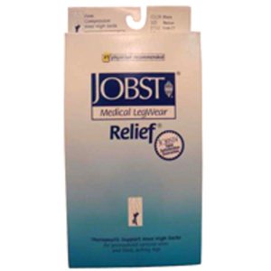 Jobst Compression Stockings Relief Knee High Medium Black Closed Toe, 1 Pair