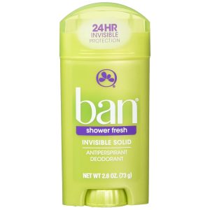Ban Antiperspirant Deodorant Invisible Solid Shower Fresh 2.6 Oz