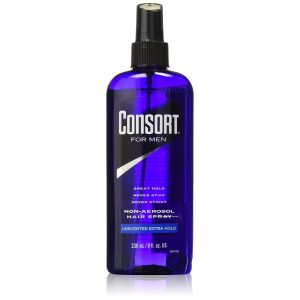 Consort for Men Hair Spray, Unscented Extra Hold, 8 oz (Non-Aerosol)
