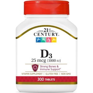21st Century D3 1000 IU Tablets, 300 Count