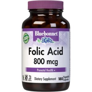 Bluebonnet Nutrition - Folic Acid 800 mg.  90 Vegetarian Capsules