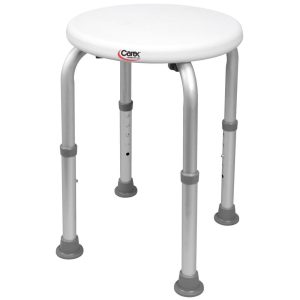 Adjustable Compact Round Shower Stool – Heavy Duty Bath Safety Seat with Non-Slip Rubber Feet – Tool-Free Assembly