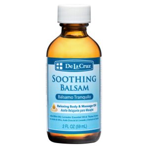 De La Cruz Soothing Balsam Massage Oil, No Preservatives Or Artificial Colors, Made In USA 2 FL. OZ