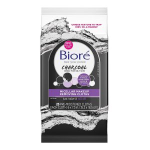 Biore Charcoal Micellar Makeup Removing Cloths 25ct