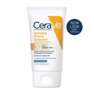 Cerave Hydrating Tinted Mineral Sunscreen SPF 30, 1.7 Oz