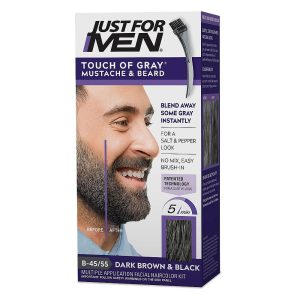 Just for Men Touch Of Gray Hair Color, Mustache & Beard, Dark Brown & Black B 45/55