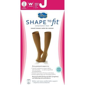 Dr. Comfort Women's Micro Nylon Graduated Compression Knee High 15-20 Mmhg Black