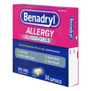 Benadryl® Allergy Dye-Free Liqui-Gels – 24 Capsules