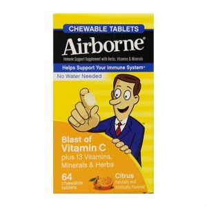 Airborne Vitamin C Immune Support Supplement, Chewable Tablets, Citrus