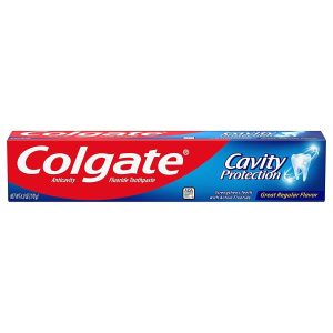 Colgate Cavity Protection Toothpaste with Fluoride, Great Regular Flavor, 6 oz – Family Size Anti-Cavity Paste