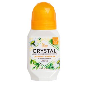 Crystal Essence Mineral Deodorant Roll-On Chamomile And Green Tea - 2.25 Fl Oz
