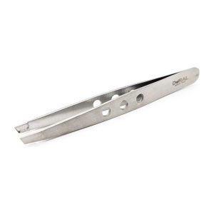 Dural Slant Tweezer Classic Triple Dots Silver