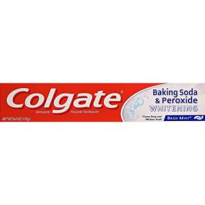 Colgate Brisk Mint Fluoride Toothpaste, Anticavity, Whitening, Baking Soda & Peroxide, Paste