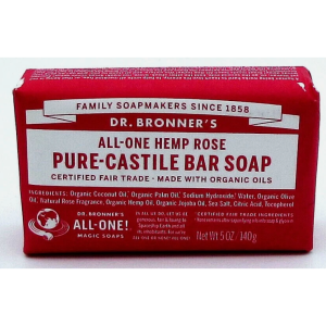 Dr. Bronner's Pure Castile Soap Bar Rose 5 oz