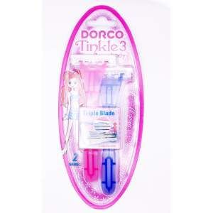 Dorco Tinkle3 Women Body Razors- 2 Razors Per Pack, Triple Blade