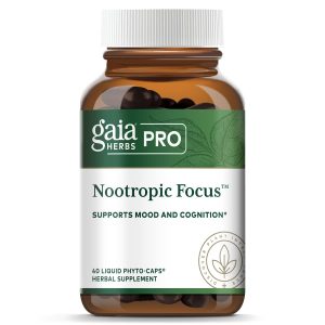 Gaia PRO Nootropic Focus - Supports Healthy Concentration - with Saffron Extract, Ginkgo Biloba, Organic Spearmint Extract & Lemon Balm Extract - 40 Vegan Liquid Phyto-Capsules (20 Servings)