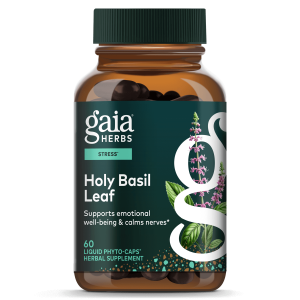 Gaia Herbs Pro Holy Basil Leaf - Stress Support Supplement with Holy Basil - Herbal Supplements to Support a Positive Mindset - 60 Liquid Phyto-Caps