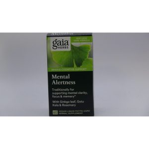 Gaia Herbs Mental Alertness - Brain Support Supplement to Help Maintain Focus & Memory* - with Eleuthero, Ginkgo Leaf, Gotu Kola, Rosemary & Oats - 60 Vegan Liquid Phyto-Capsules (15-Day Supply)