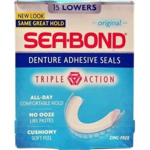 Sea-Bond Triple Action Lower Denture Adhesive Seals Original 15 Ct