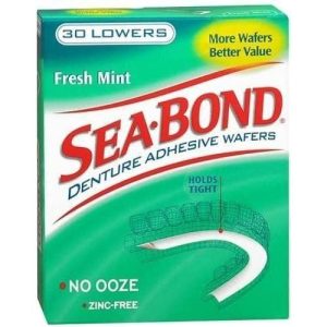 Sea-Bond Denture Adhesive Wafers Lowers Fresh Mint 30 Ct