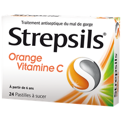 Strepsils Orange Vitamine C, 24 pastilles à sucer - 5 Oz