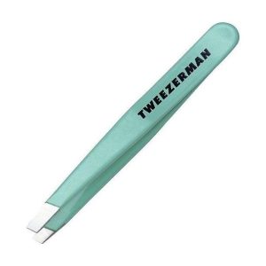 Tweezerman Stainless Mini Slant Tweezer Green Tea