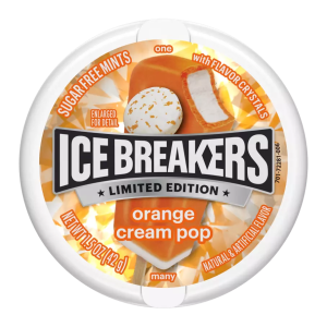 Ice Breakers Orange Cream Pop Limited Edition Sugar Free Mints 1.5 Oz