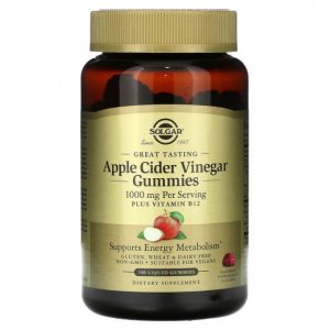 Solgar Apple Cider Vinegar Gummies 500 Mg Raspberry Pomegranate