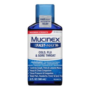 Mucinex Fast Max Maximum Strength Cold & Sore Throat Liquid - 6oz