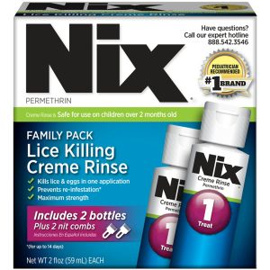 Nix Lice Killing Creme Rinse Family Pack, 2 Bottles (2 fl oz each) with Nit Combs