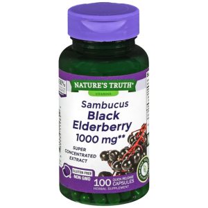 Nature's Truth Sambucus Black Elderberry, 1,000 Mg, 100 Quick Release Capsules