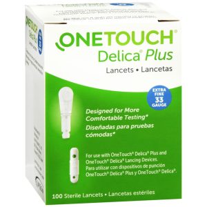 OneTouch® Delica® Plus Lancets – 100 Count, 33 Gauge (Extra Fine)