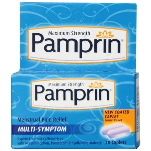 Pamprin Maximum Strength,Multi-Symptom Menstrual Pain Relief 20 Caplets
