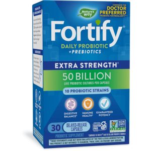 Nature's Way Fortify Extra Strength Probiotic, 50 Billion Live Cultures, 30 Delayed Release Capsules