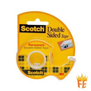 Scotch MMM137 Double Sided Permanent Tape In Handheld Dispenser 1" Core 0.5" X 37.5 Ft Clear