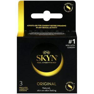 SKYN Original Non-Latex Condoms, natural Feel Polyisoprene - 3 Count Travel Pack