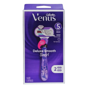 Gillette Venus Deluxe Smooth Swirl Razor 2 Pc Box