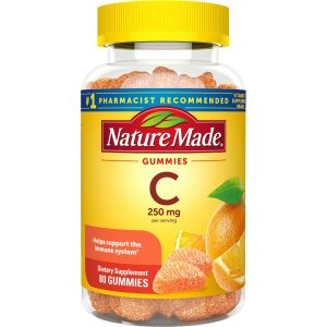 Nature Made Vitamin C 125 mg Adult Gummies, Immune Support, Tangy Orange Flavor, 80 Count