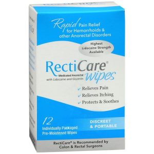 Recticare Medicated Anorectal Wipes 5 Lidocaine & Glycerin
