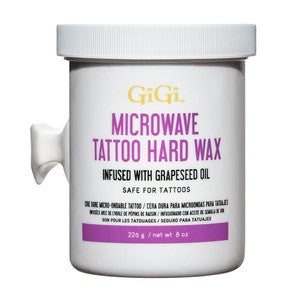 Gigi Tattoo Microwave Hard Wax Infused With Grapeseed Oil, 8 Oz