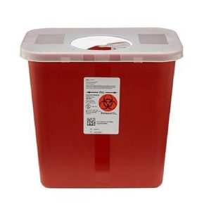 Kendall Sharps Container, 2 Gallon, Red with Hinged Lid – Each