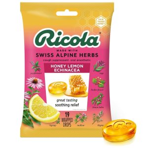 Ricola Cough Suppressant Throat Drops, Honey Lemon With Echinacea