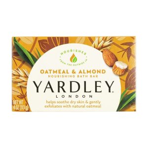 Yardley London Oatmeal & Almond Bar Soap with Real Oat Grains, 4 oz