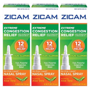 Zicam Extreme Congestion Relief, No Drip Liquid Nasal Spray, Soothing Aloe Vera, 0.5 Fl Oz (15 Ml)