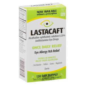 Lastacaft Once Daily Relief Antihistamine Eye Drops, 0.25% - 5 mL (2 Pack)