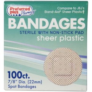 Preferred Plus Pharmacy Bandages Sterile Sheer Plastic Spot