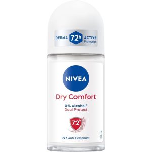 NIVEA Dry Comfort 72h Anti-Perspirant Roll-On 50ml – Dual Protect Formula & 0% Alcohol