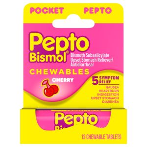 Pepto-Bismol To Go Upset Stomach Reliever/Antidiarrheal, Chewable Tablets, Cherry