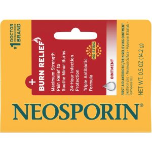 Neosporin Burn Relief & First-aid Antibiotic Ointment With Bacitracin Zinc & Neomycin, 0.5 Ounce