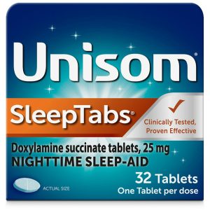 Unisom SleepTabs Nighttime Sleep Aid, 25mg Doxylamine Succinate – 32 Count